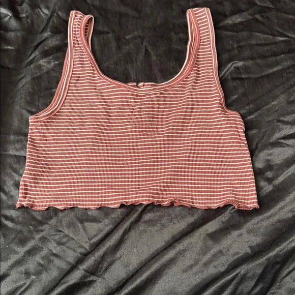 American Eagle Outfitters Striped Red Crop Top - Picture 2 of 2